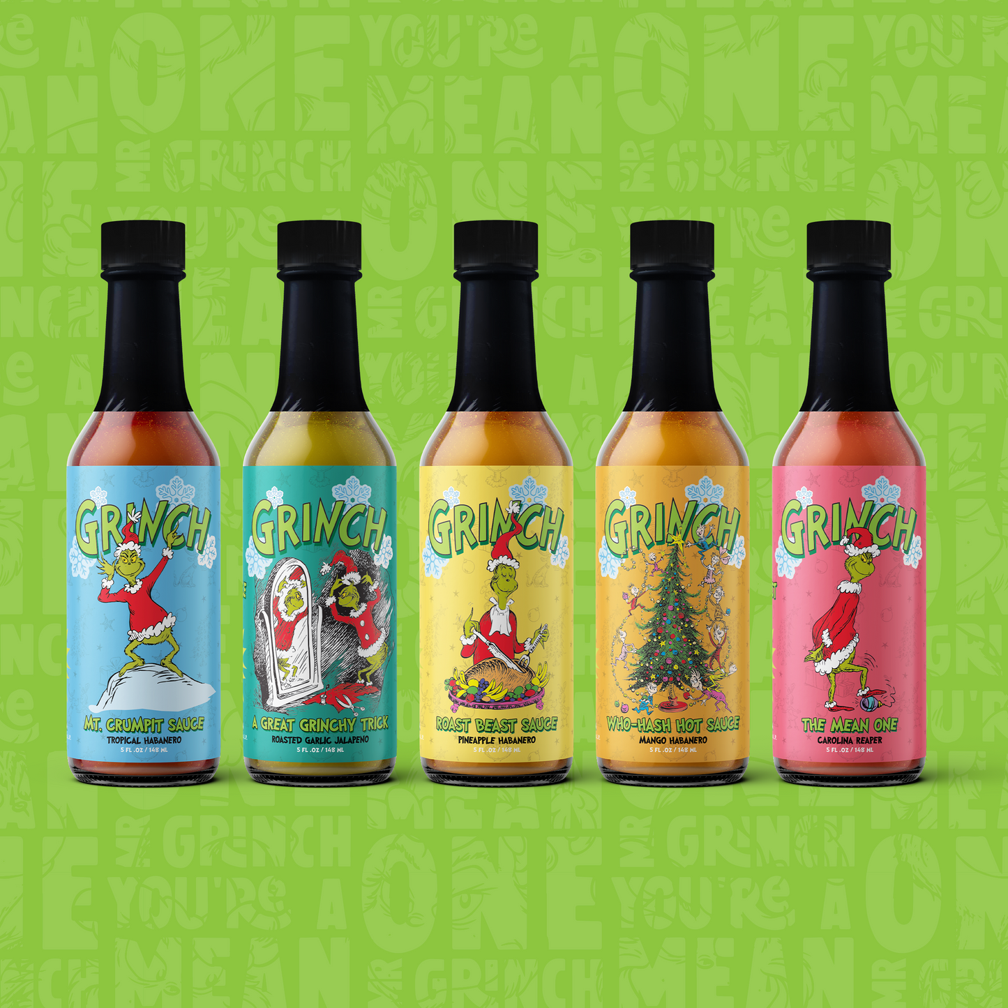 Grinch Hot Sauce 5-Pack